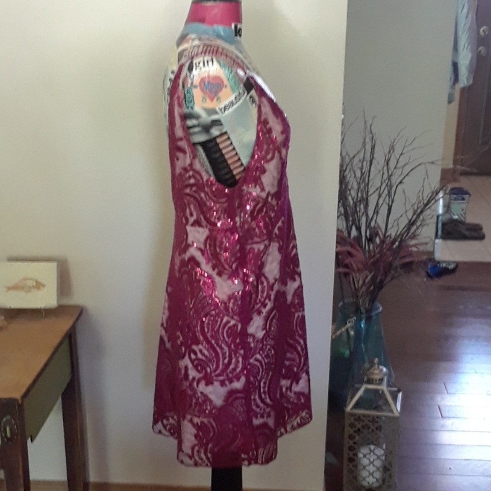 Free People Night Shimmers Sequin mini raspberry - Picture 6 of 8